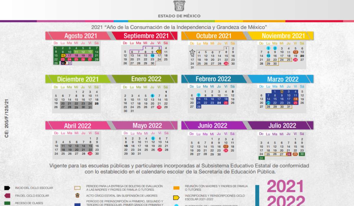 Calendario SEP 2021-2022 EdoMéx disponible en PDF para descargar 