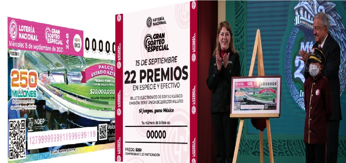  Conoce los premios y costo del boleto de la Lotería Nacional del 15 de septiembre