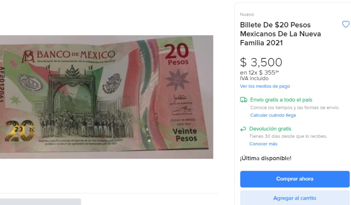 ¡Atención!, Conoce cuál es el billete que se vende hasta en $3,500 pesos
