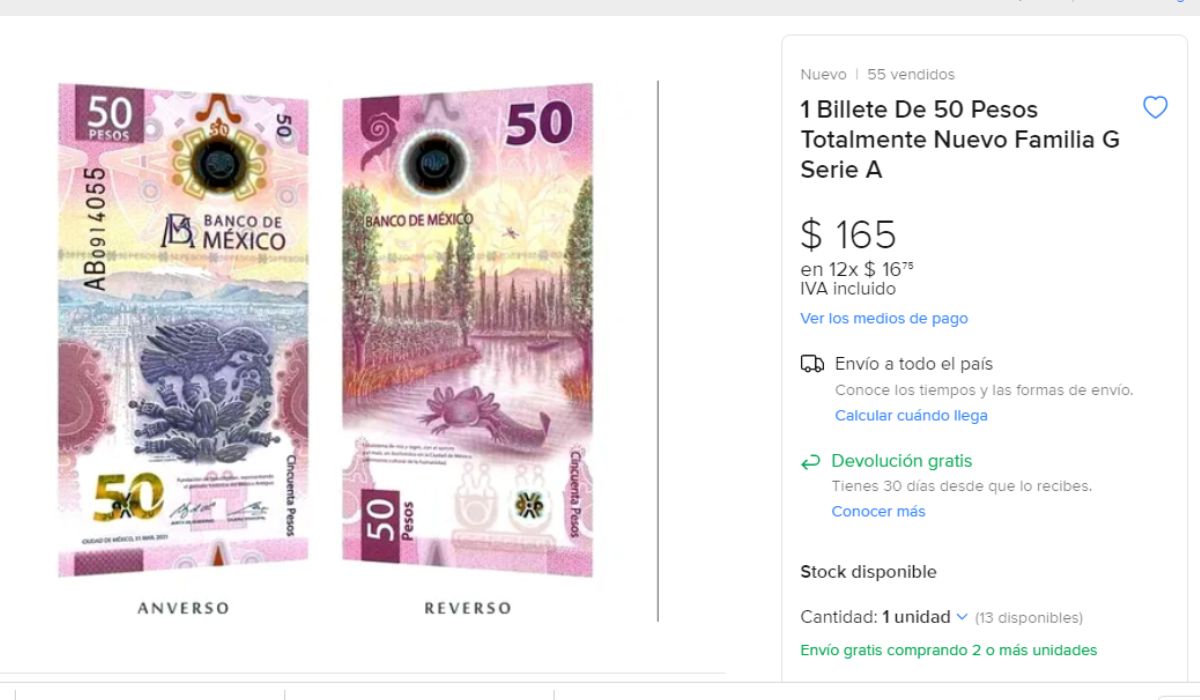 ¿Dónde vender el nuevo billete de $50 pesos con la imagen del ajolote?