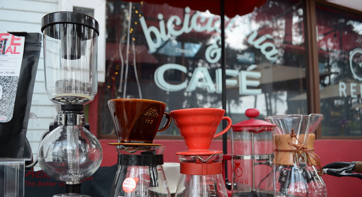 Cafeteras de bicicafé Remedios en calle Colón