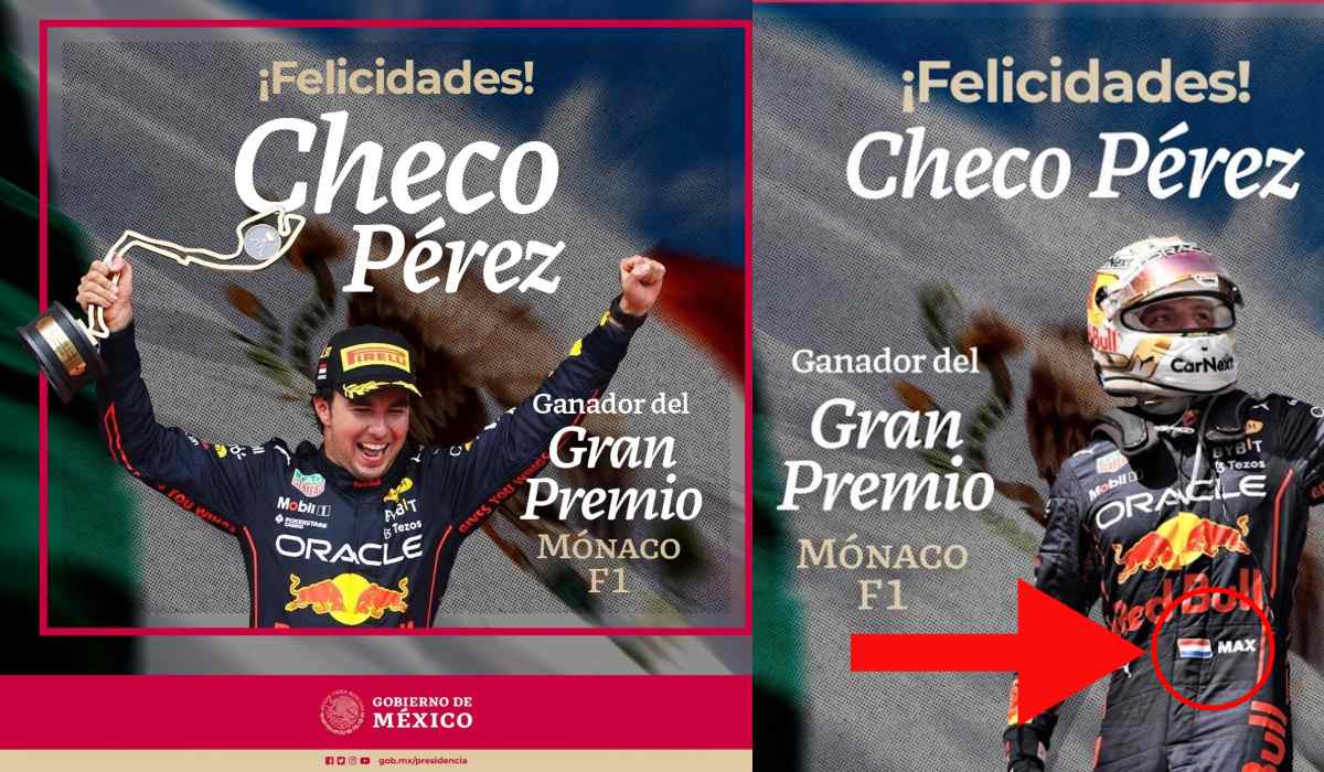 Gobierno de México felicitó a Checo Pérez, pero se equivocó de piloto 