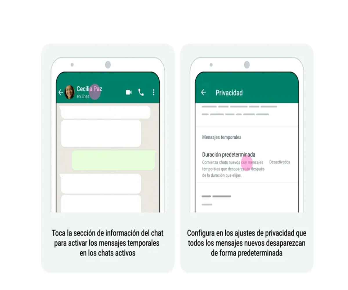 Activa los mensajes temporales en tus chats de WhatsApp