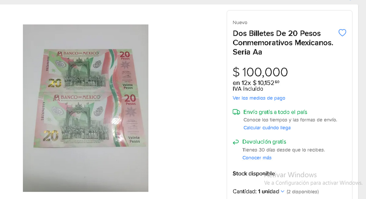 Piden $100,000 por billetes de 20 pesos seria AA, ¿porqué piden tanto?