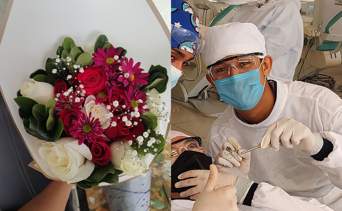 Joven vende ramos de flores para pagar sus estudios de Odontología en UAEMex