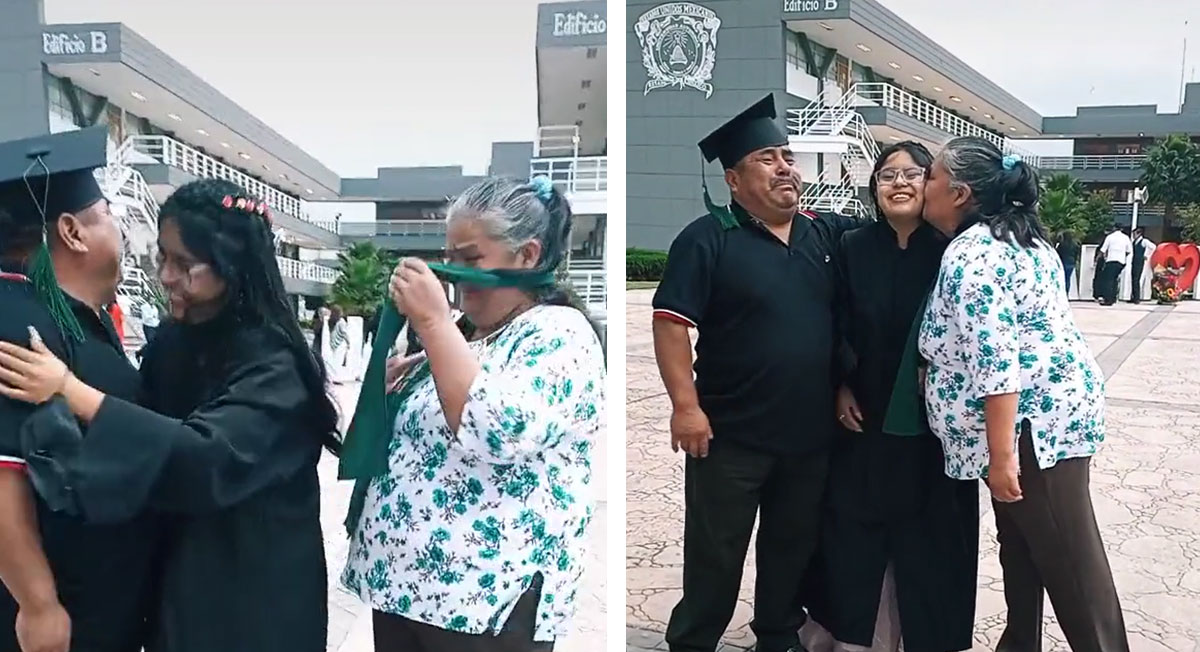 Alumnos UAEMex: Titulada hizo llorar a sus padres en emotivo video viral TikTok