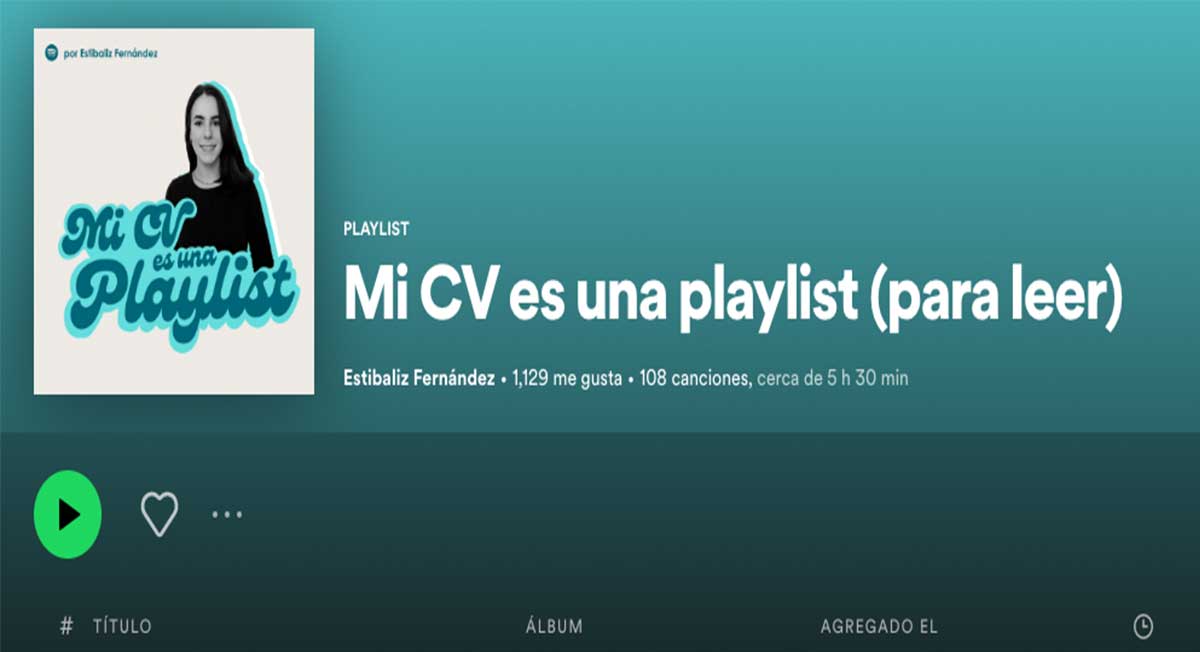 ¡Que creativa! Esta chica hizo su CV con una playlist