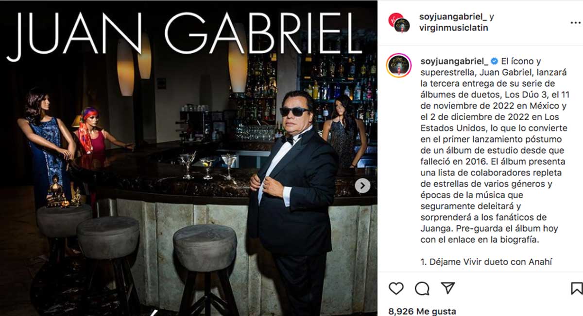 ¿Juan Gabriel saco disco nuevo en 2022?