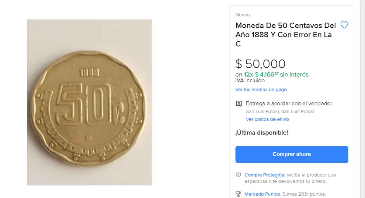 Moneda de 50 centavos