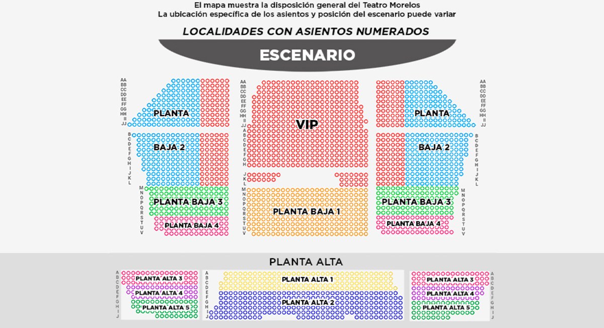 Mapa del Teatro Morelos Toluca para el ballet Giselle