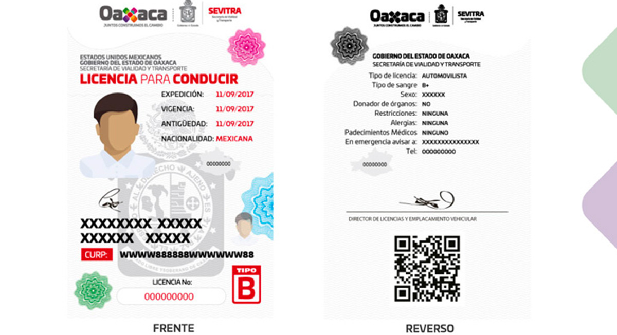 Licencia de conducir permanente de Oaxaca