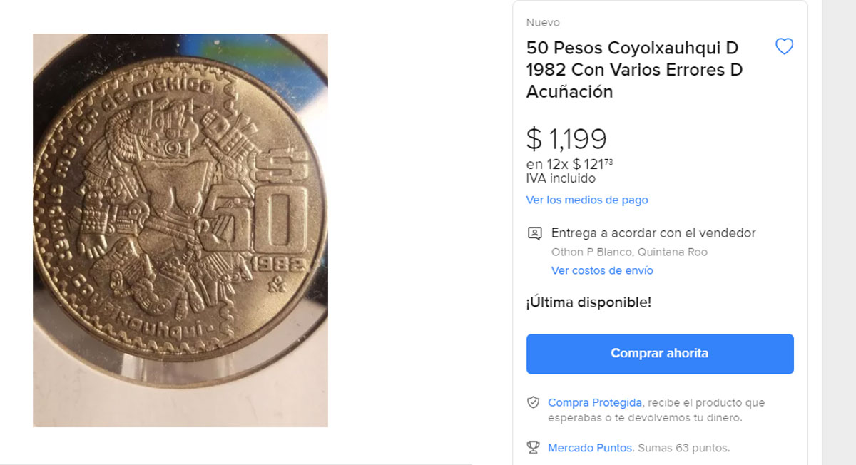 Monedas de 50 pesos 1982