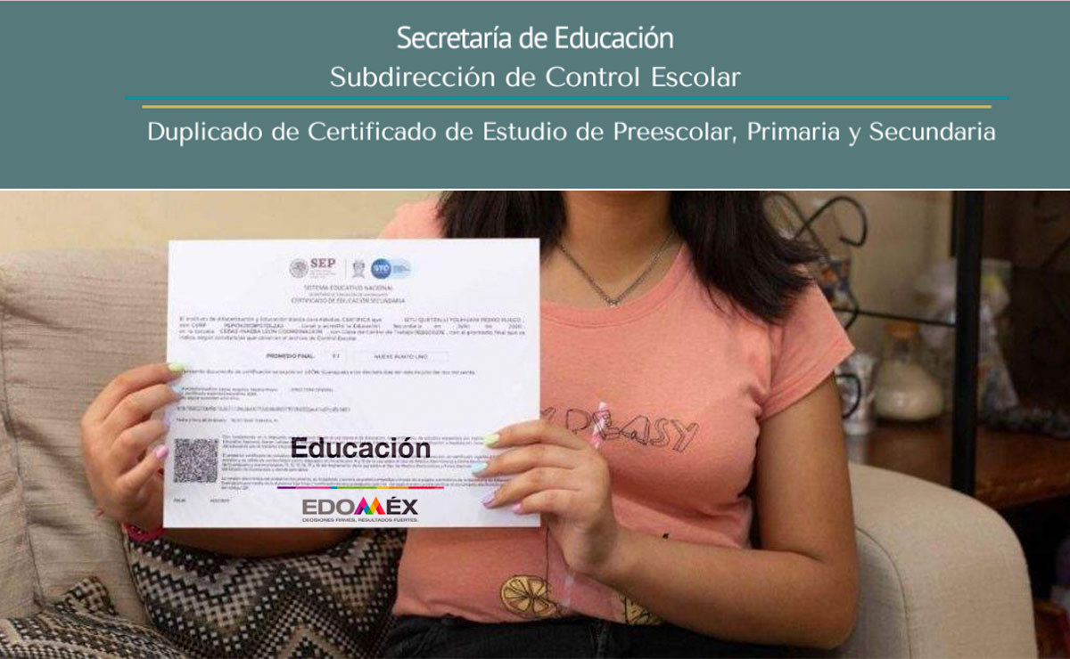 Certificado de primaria en Edomex