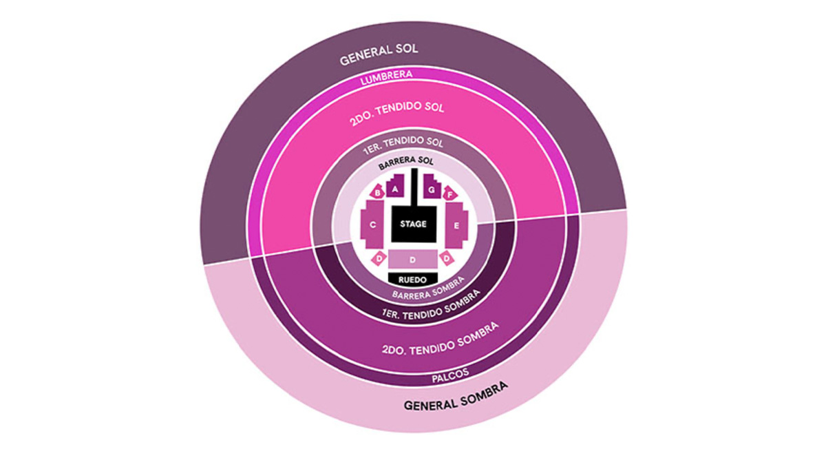 Mapa de la Plaza de Toros para el concierto de Junior H en CDMX