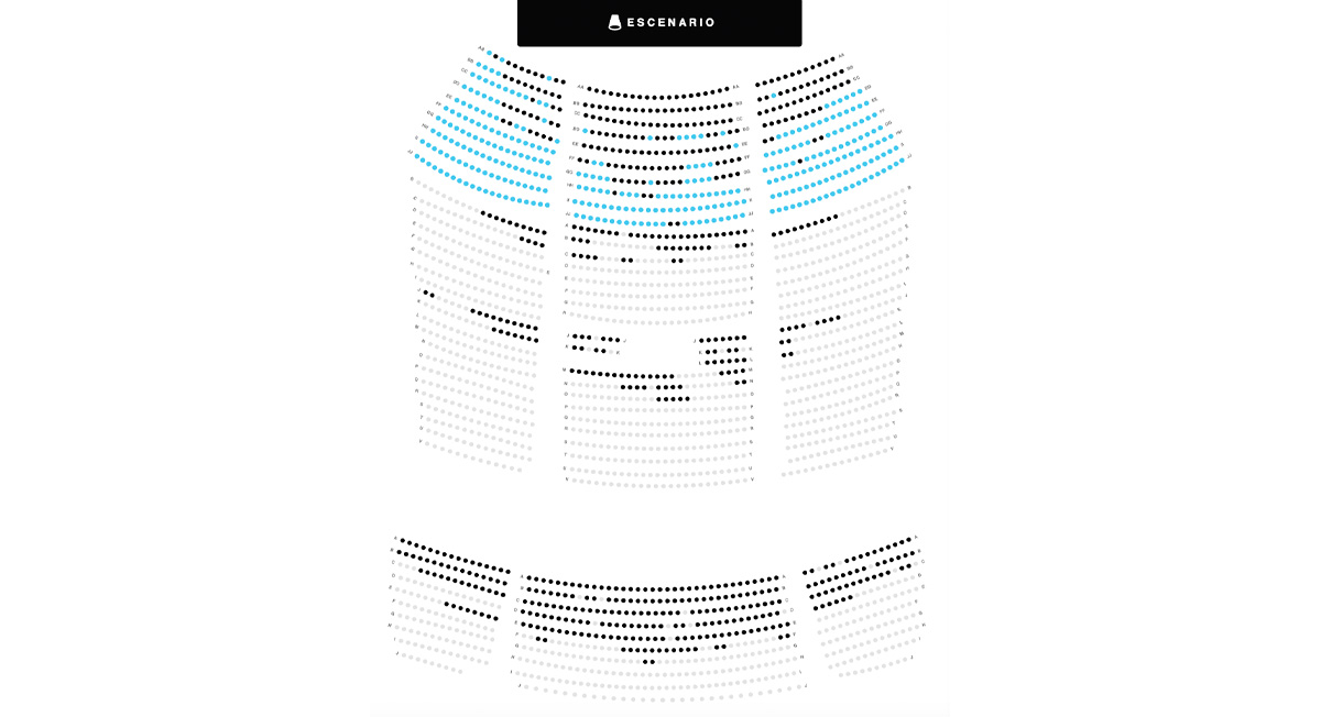 Mapa del Teatro Morelos para el show de Brincos Dieras