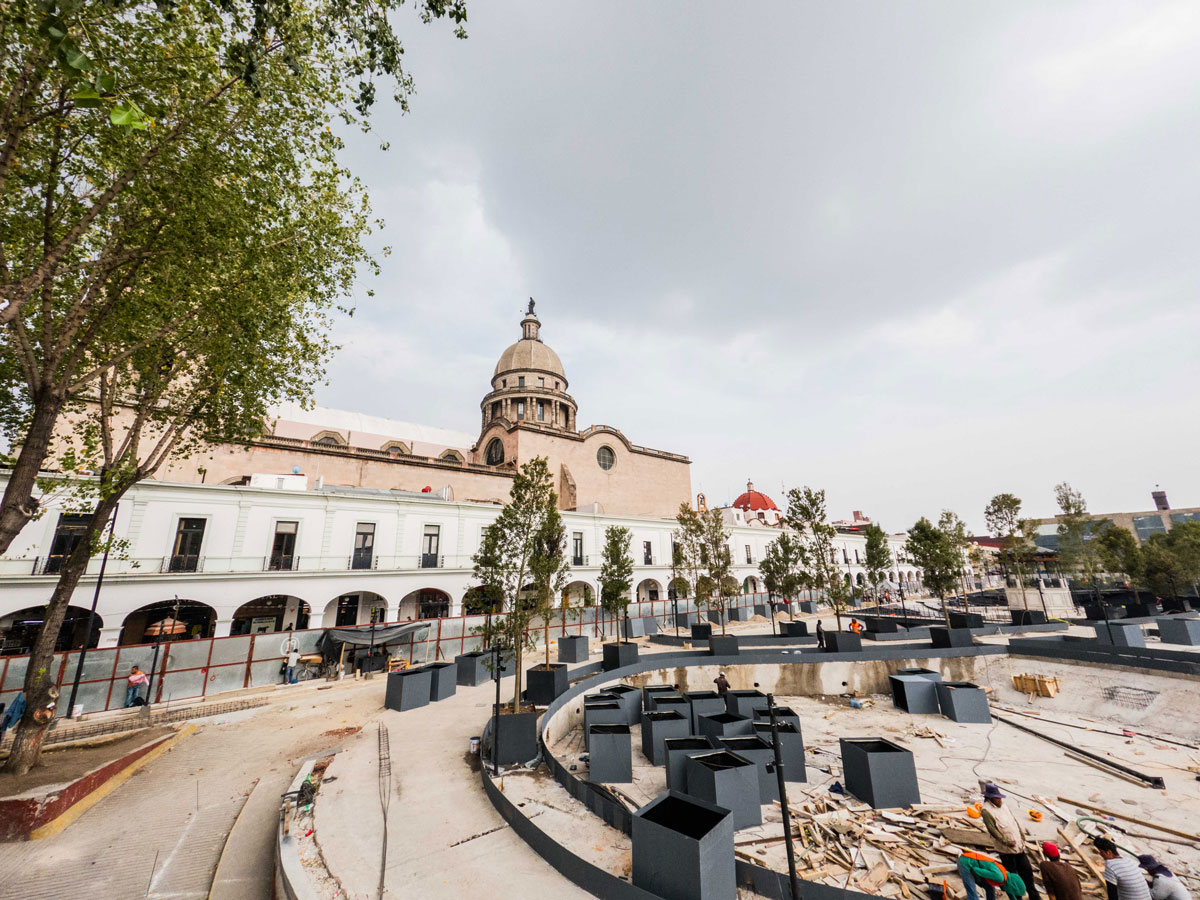 remodelación mayo 2023 de la plaza gonzález arratia de Toluca