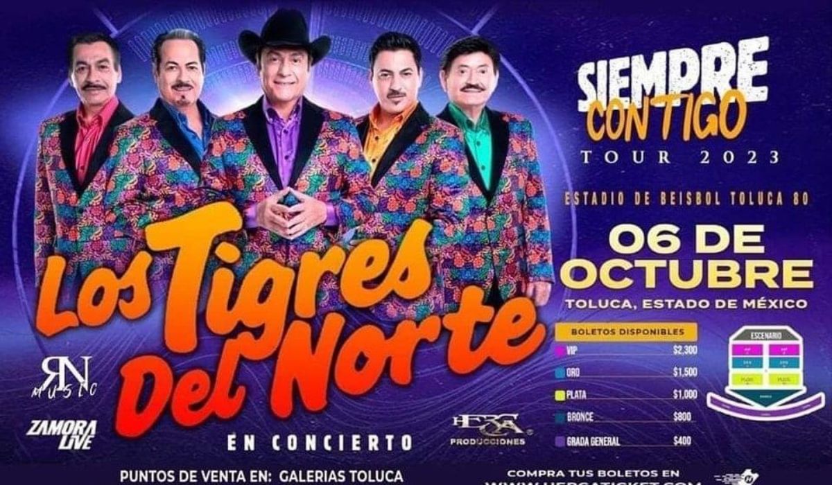 Publicidad de Los Tigres del Norte en Toluca