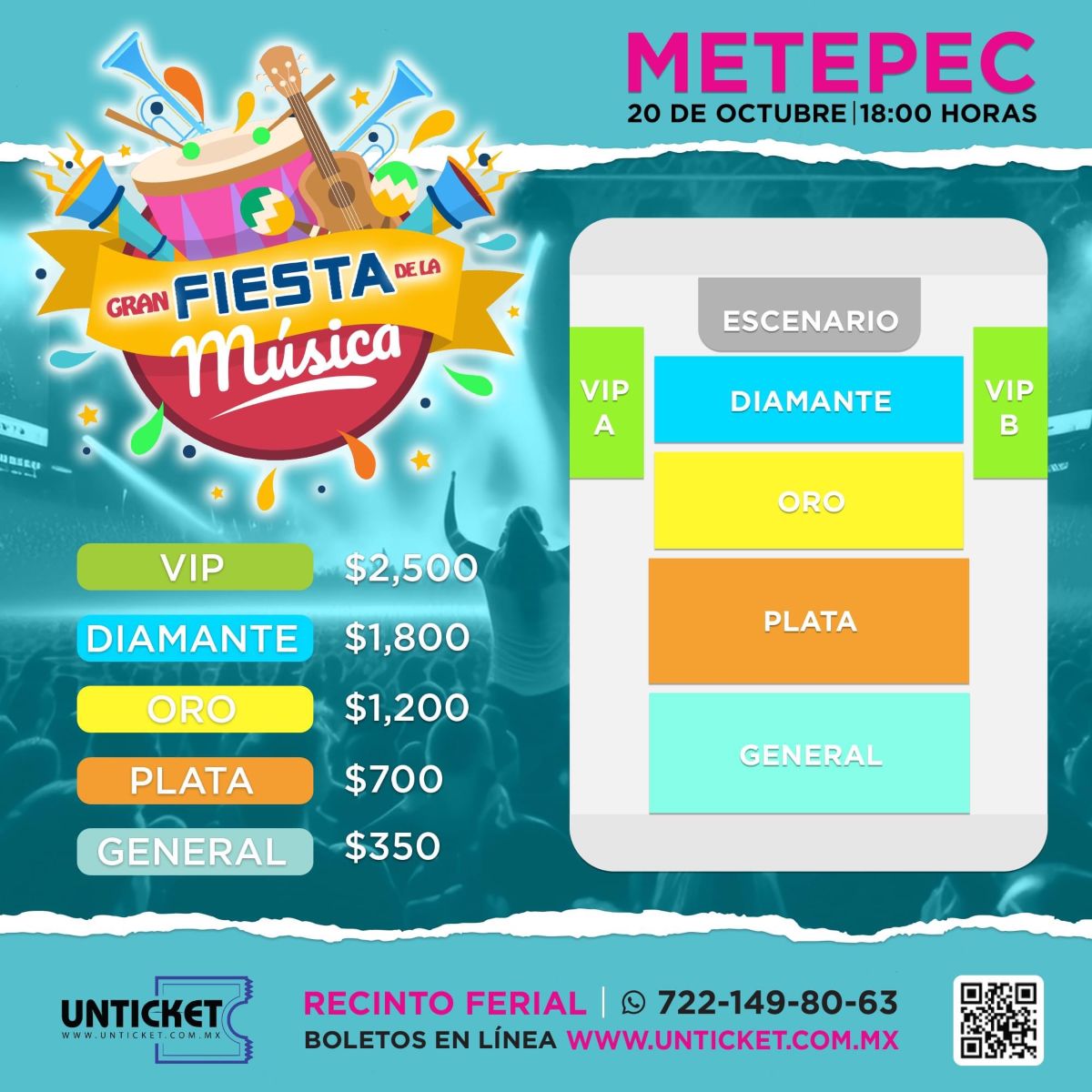 Publicidad de la Fiesta de la Música en Metepec 2023