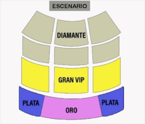 Mapa de las localidades para el concierto de Julieta Venegas en Toluca