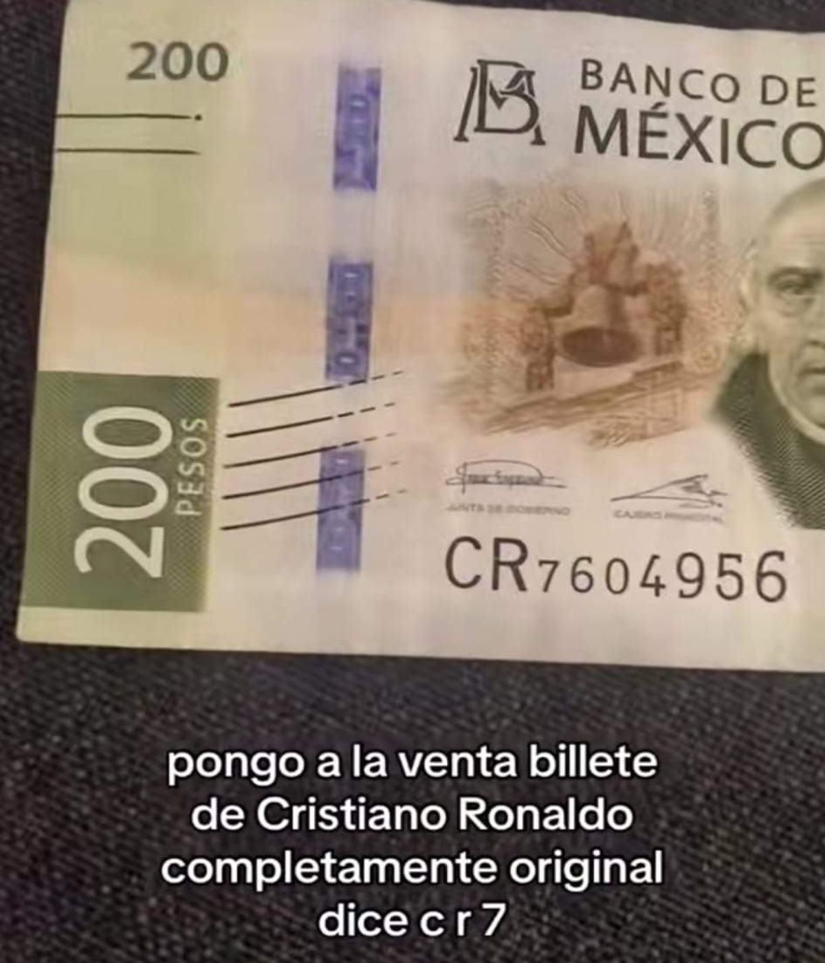 Publicidad del billete de Cristiano Ronaldo a la venta