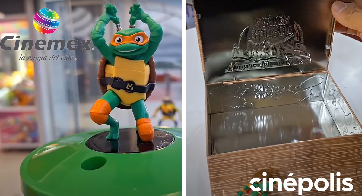 ¡Tortugas Ninja! Vasos y porta nachos coleccionables de Cinemex y Cinépolis
