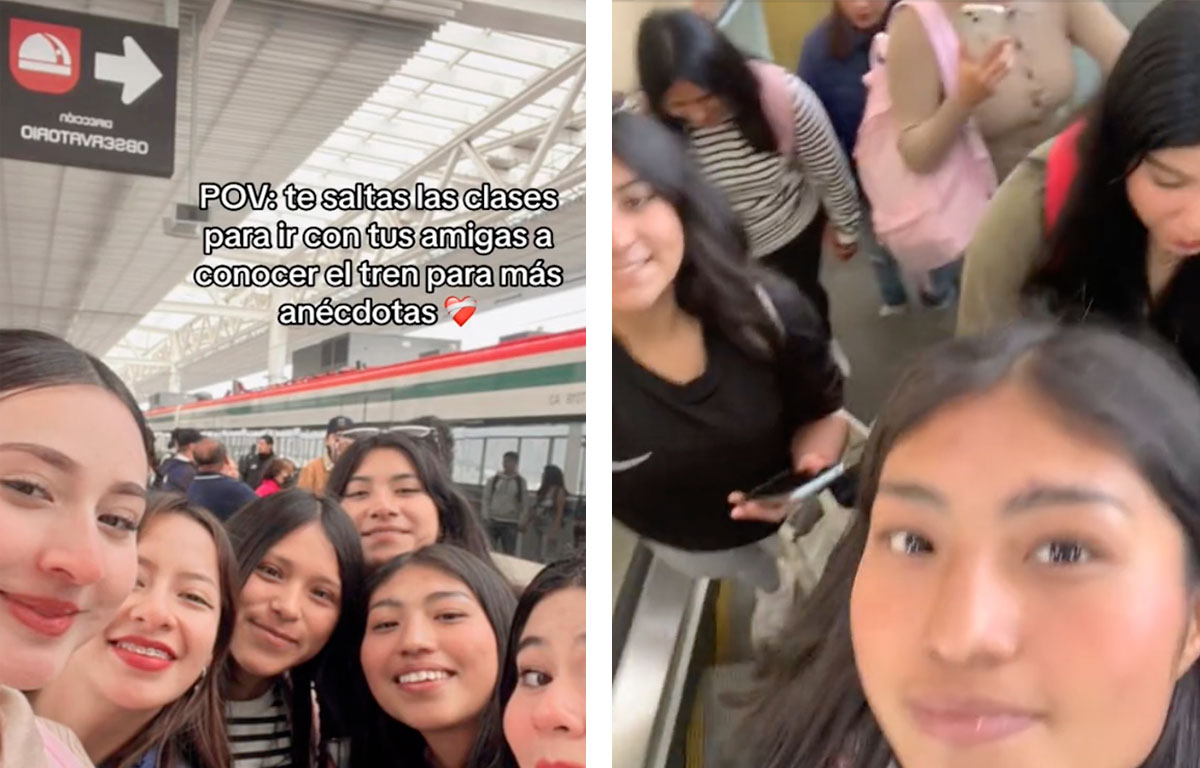 ¡Ojo aquí profe! Jóvenes se van de pinta para conocer el Tren Interurbano México-Toluca y se hacen vírales