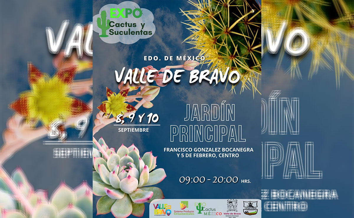 Cartel de la expo de cactus en Valle de Bravo