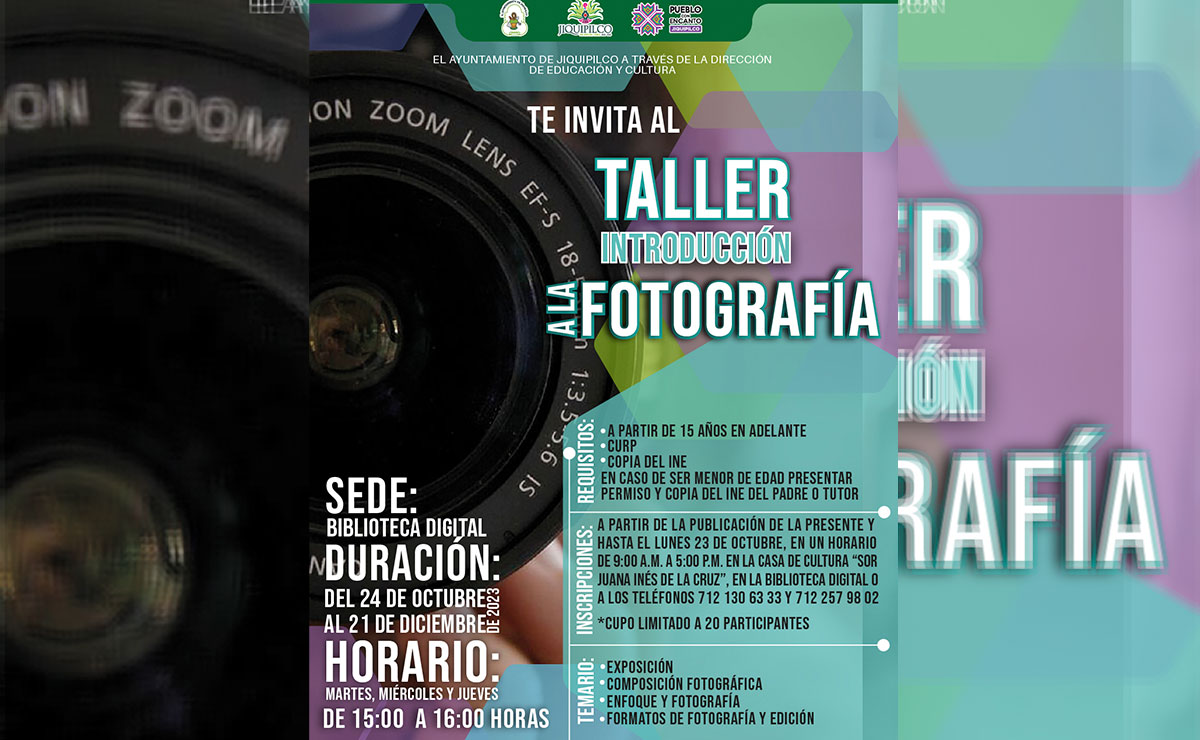 Cartel del taller de fotografí­a en Jiquipilco