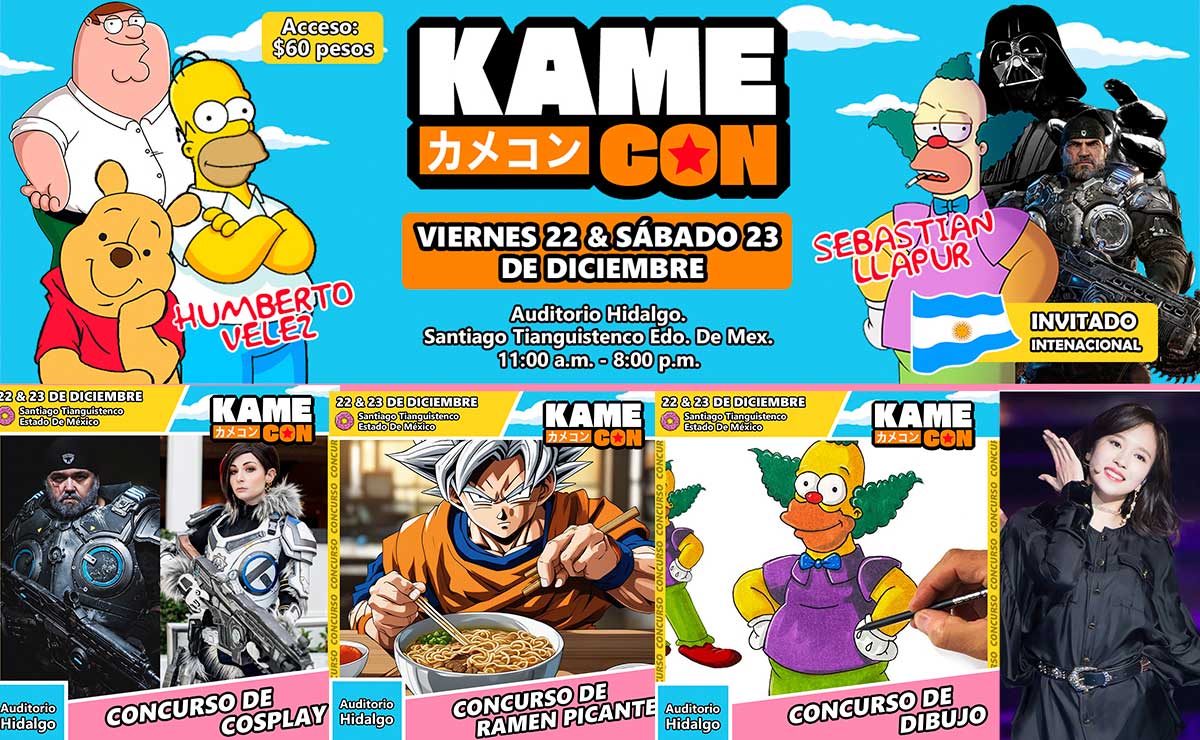 Carteles de lo que habrá en la convención anime en el Estado de México