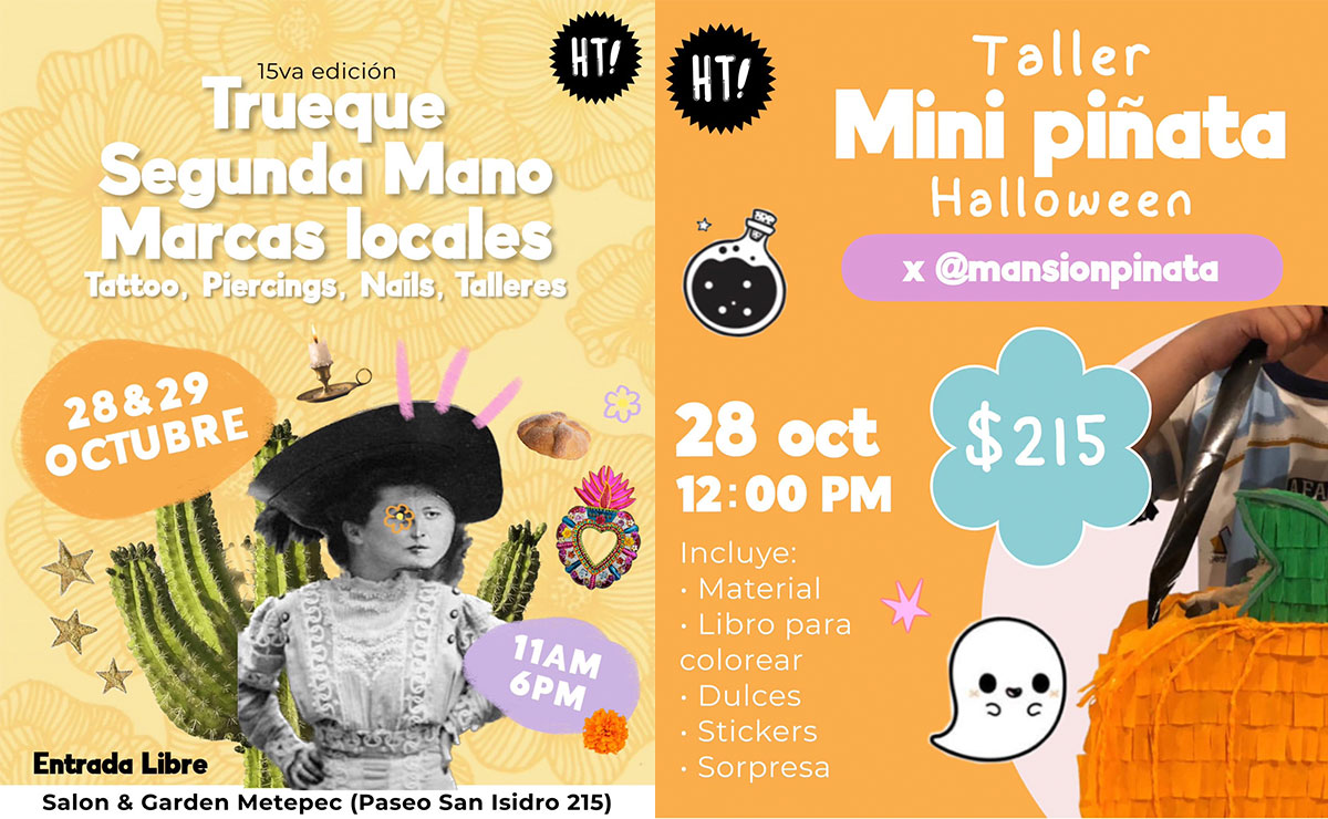 Cartel de donde habrá trueque en un bazar cerca de Toluca