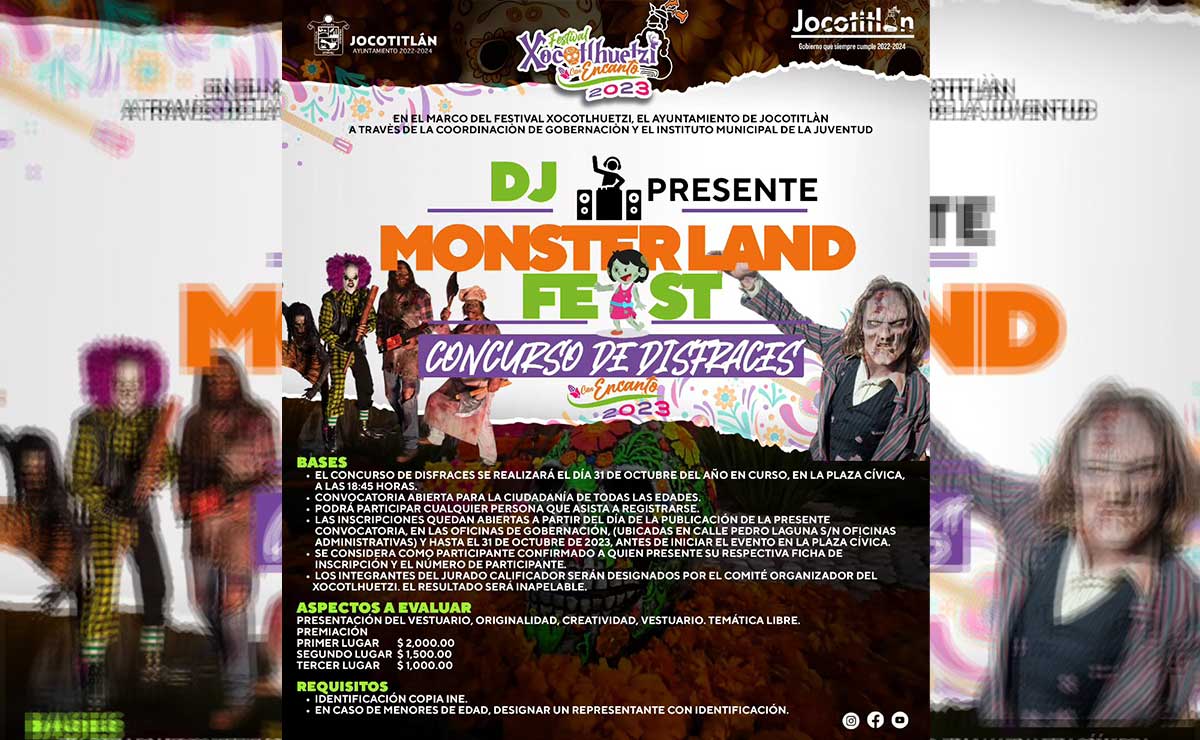 Cartel del concurso de disfraces de Jocotitlán