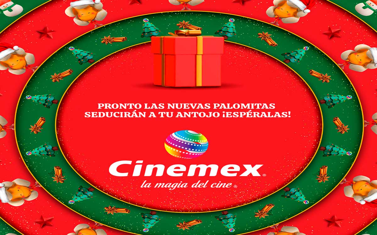 cartel de nuevas palomitas navideñas cinemex 2023