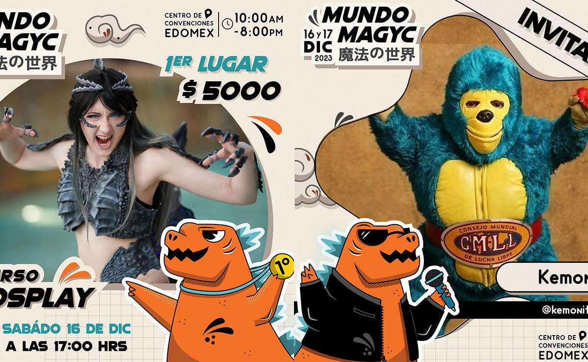 expo magyc Toluca 2023, kemonito, cosplay y torneos de video juegos