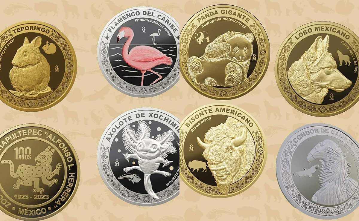 Monedas conmemorativas del Zoológico de Chapultepec 28 de noviembre