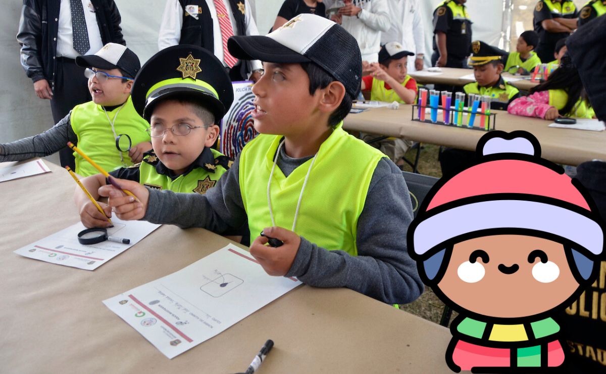 Niños en el curso navideño en Toluca.