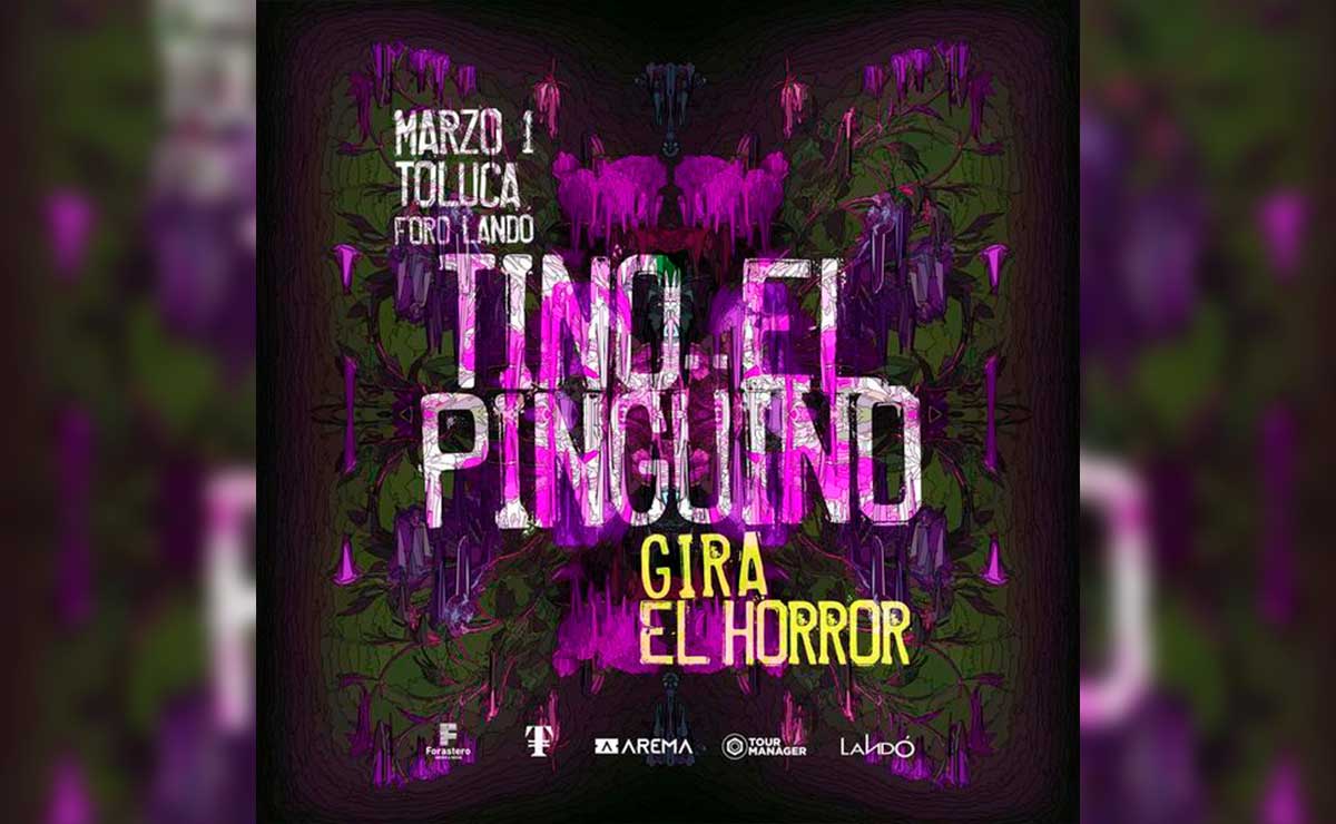 Cartel del concierto de Tino el Pingüino en Toluca