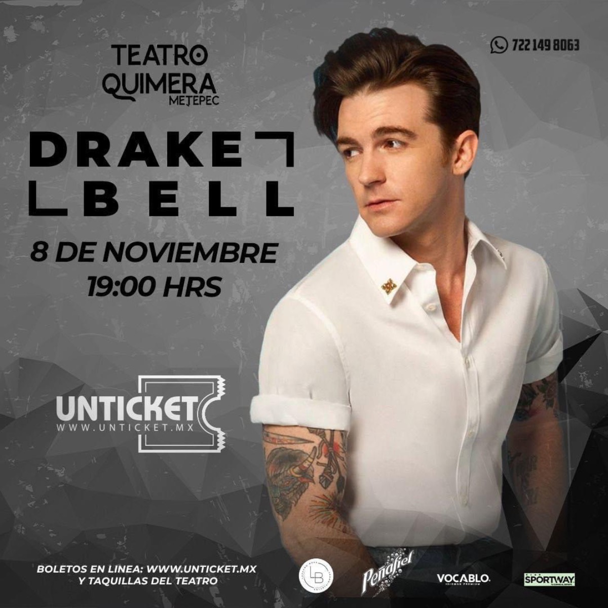 Vive una noche inolvidable con Drake Bell en Metepec