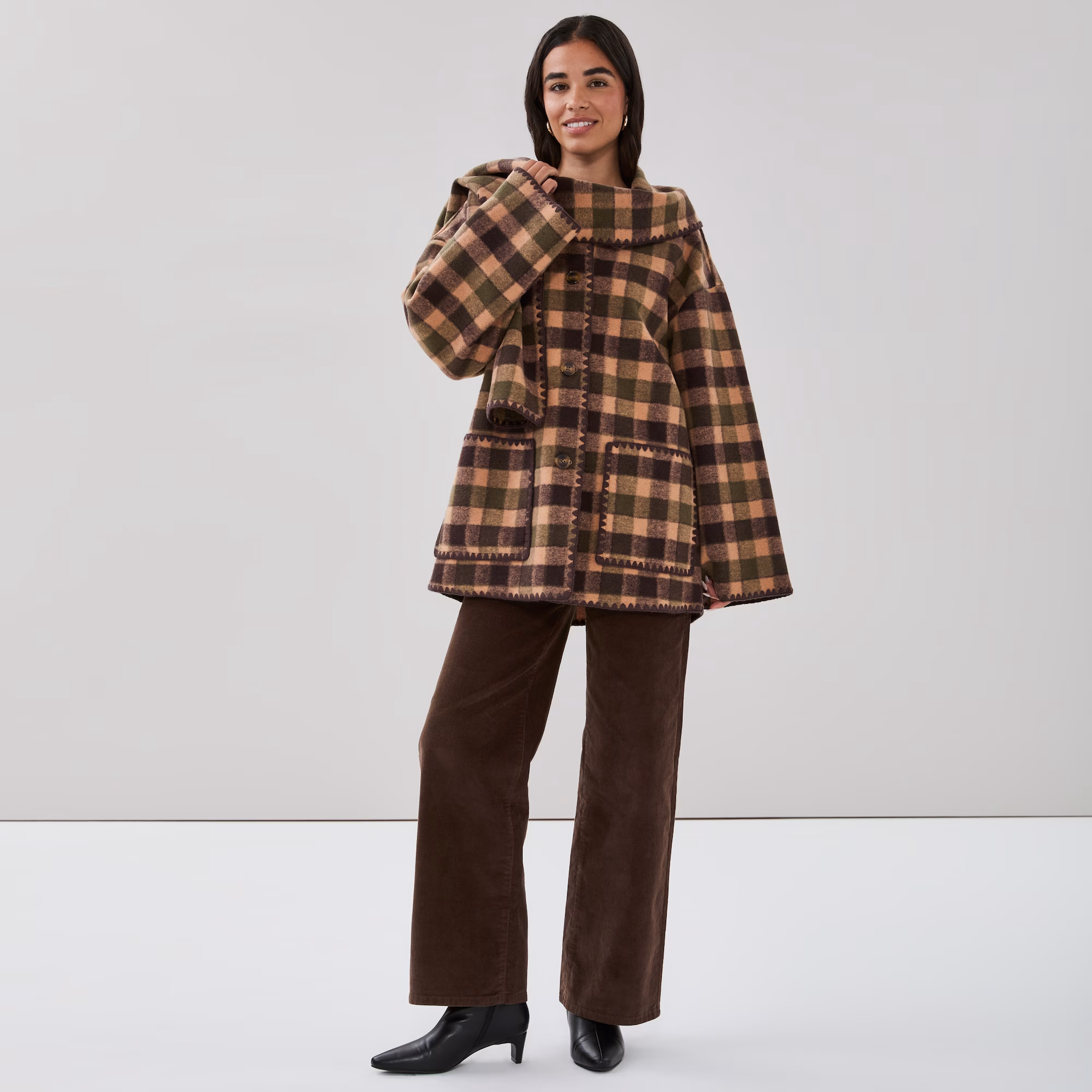 Abrigo Melton con bufanda - Joe Fresh